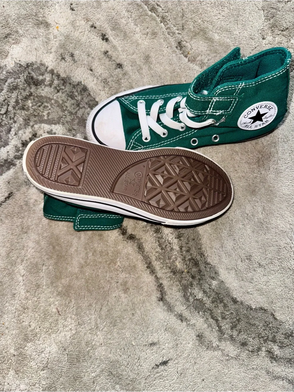 Converse High Top Sneakers in Teal Green and White